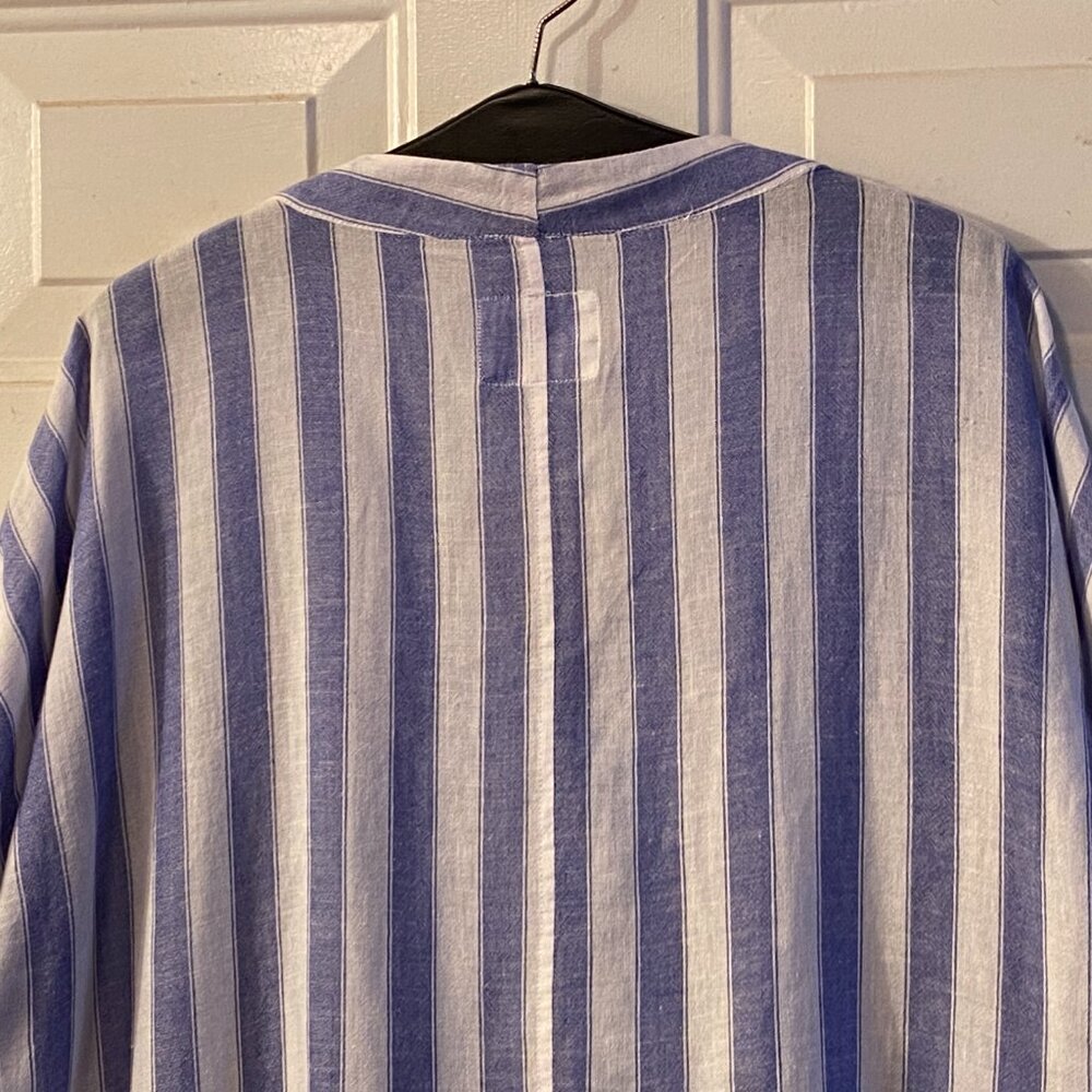 Rails Thea Sz L Blouse Button Up Tie Front Blue/W… - image 5